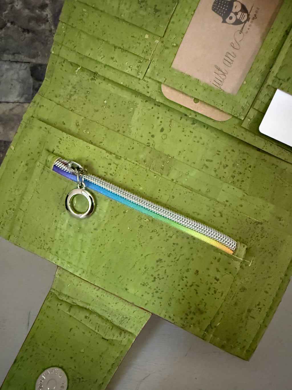 Lime Green Cork Clarity Wallet