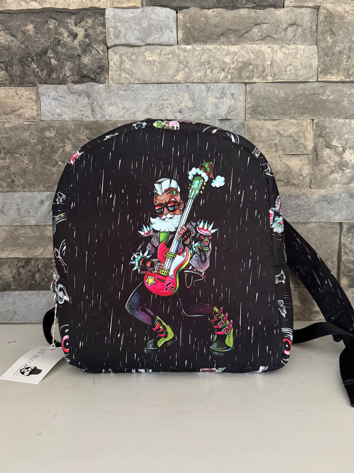 Christmas Mini Backpack Bag - Rock ‘n Roll Santa of Color