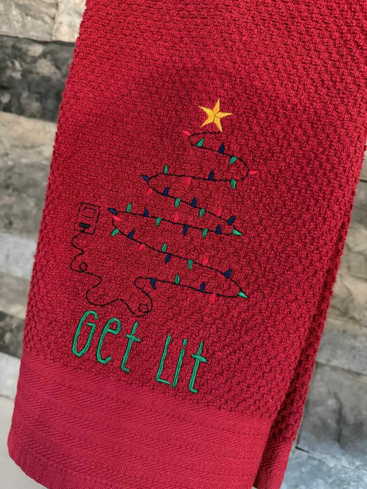 Get Lit Embroidered Towel