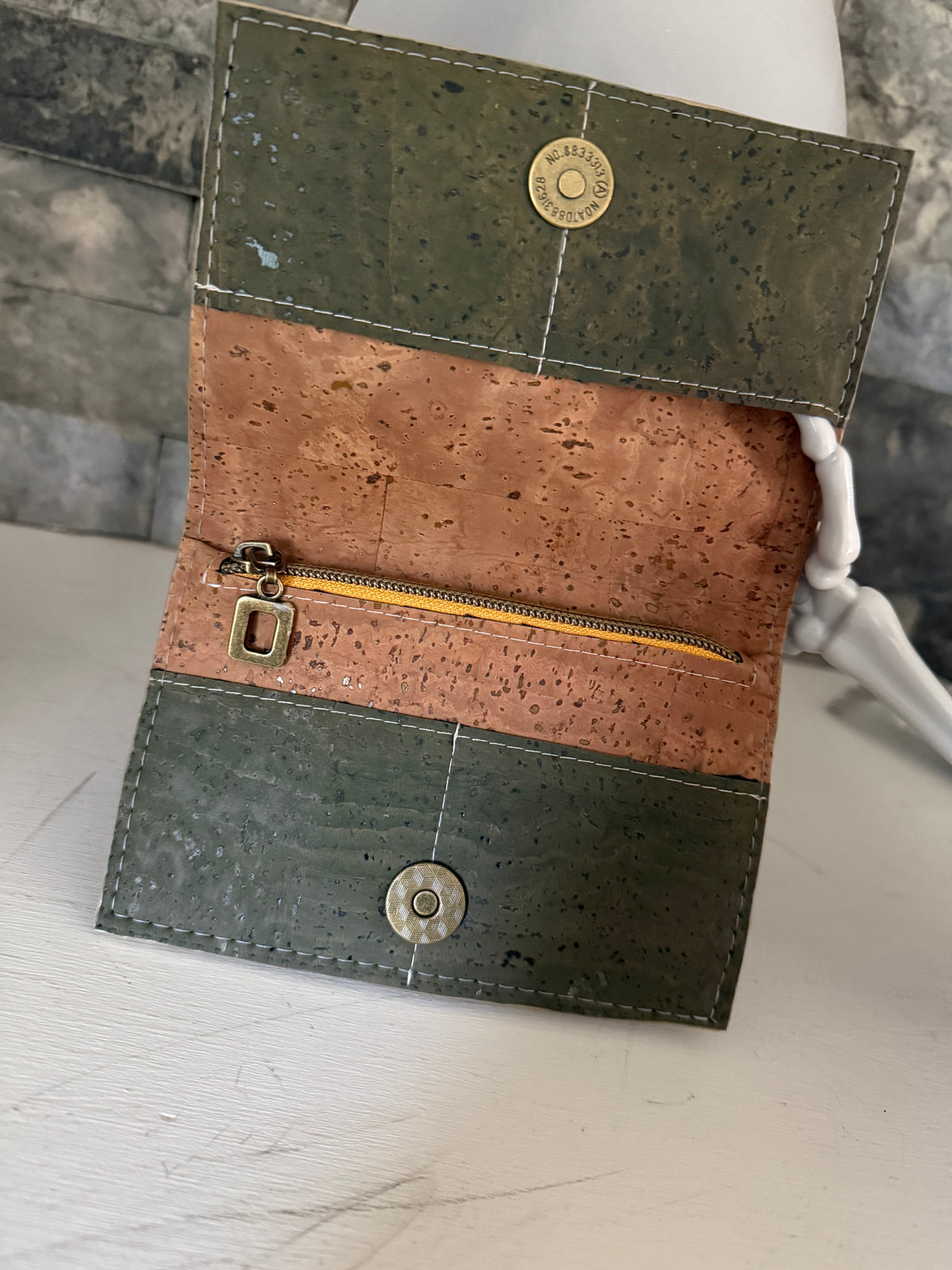 Sunflower Print Cork Discovery Wallet