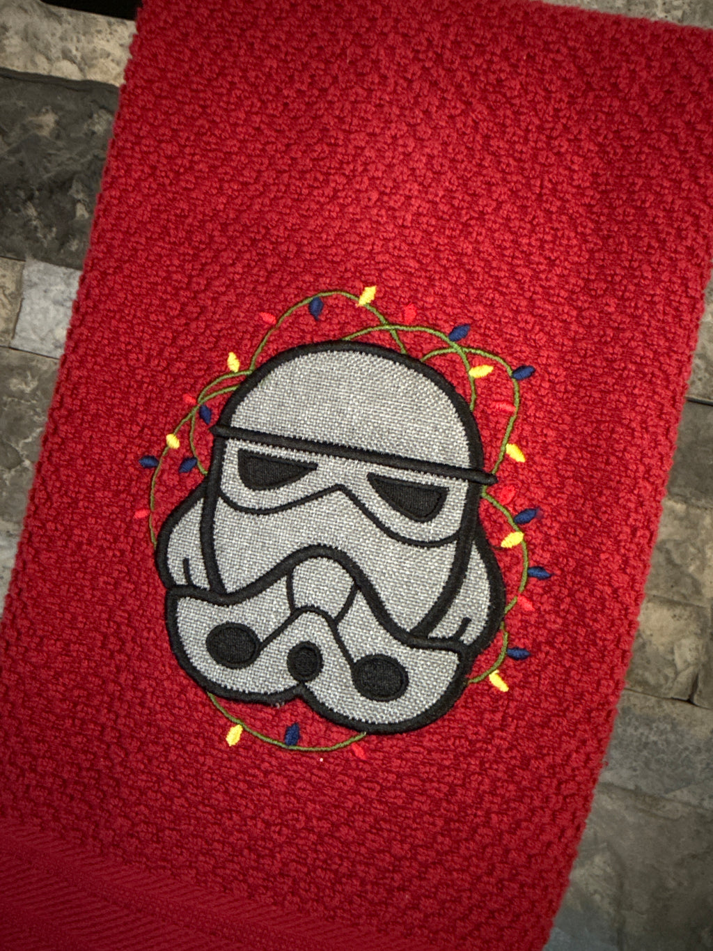 Christmas Stormtrooper Towel - Embroidered Towel