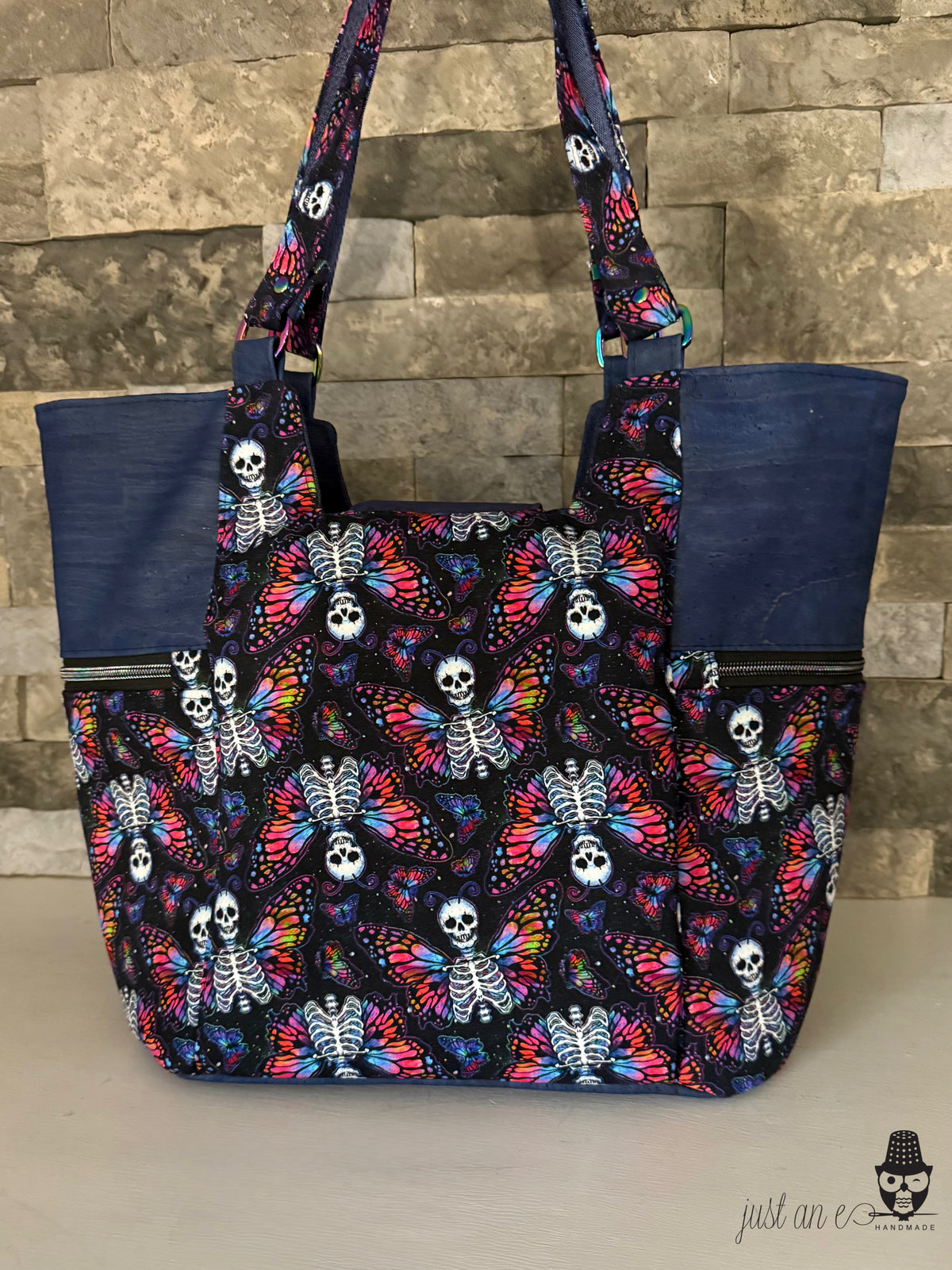 Rainbow Skeleton Butterfly Tote