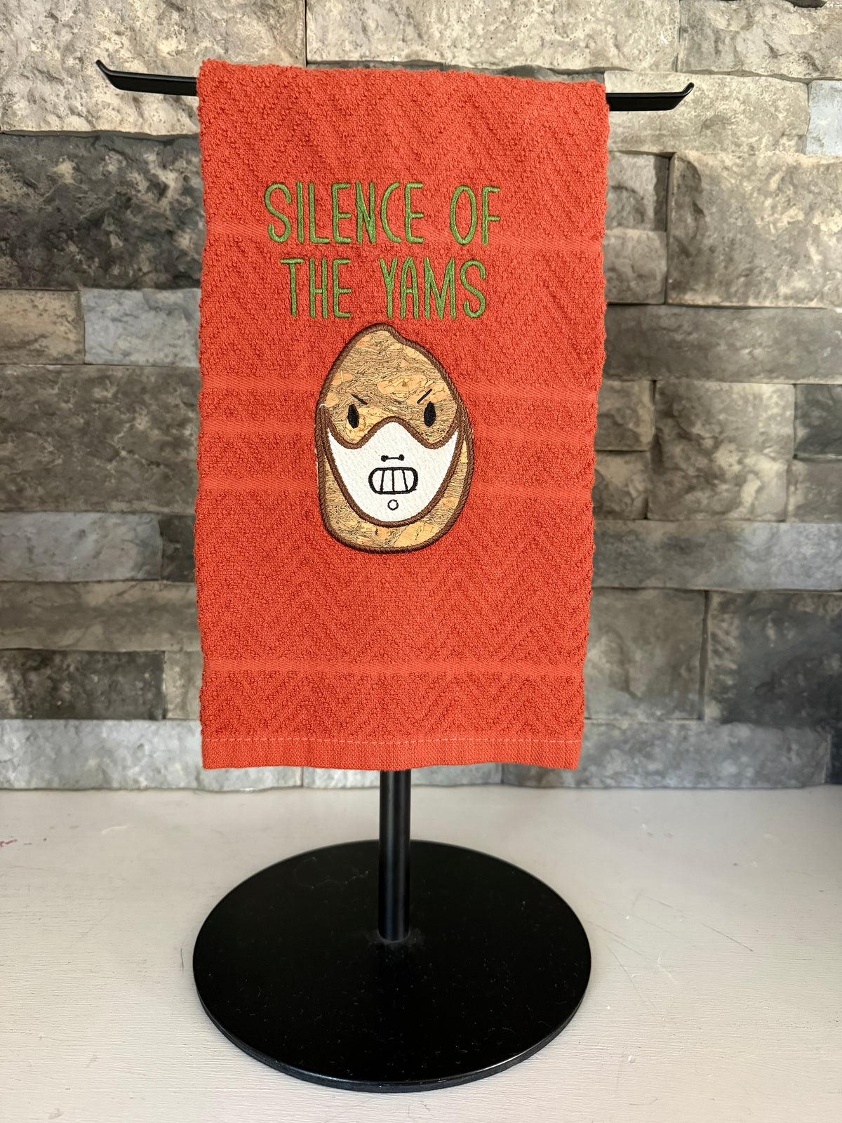 Silence of the Yams - Funny Towel - Embroidered Towel