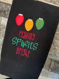 Making Spirits Bright Embroidered Towel