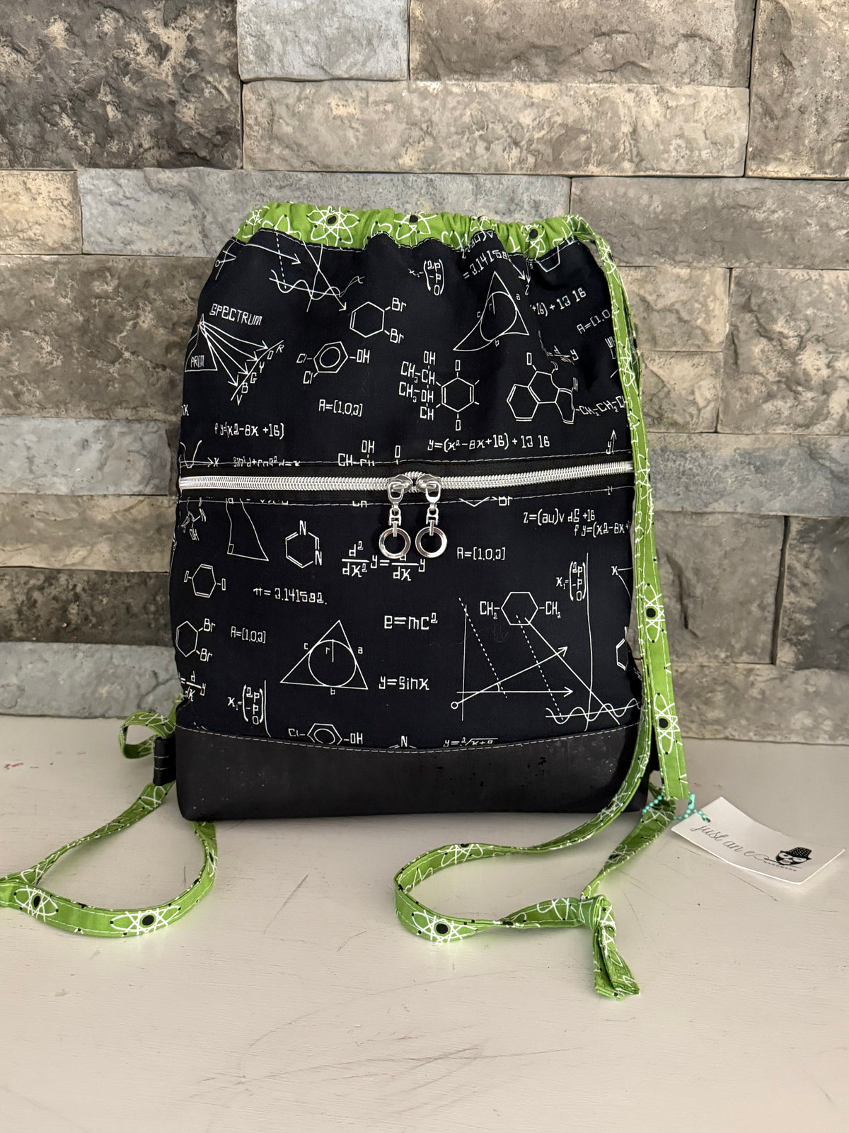 Nerdy Science Drawstring Backpack