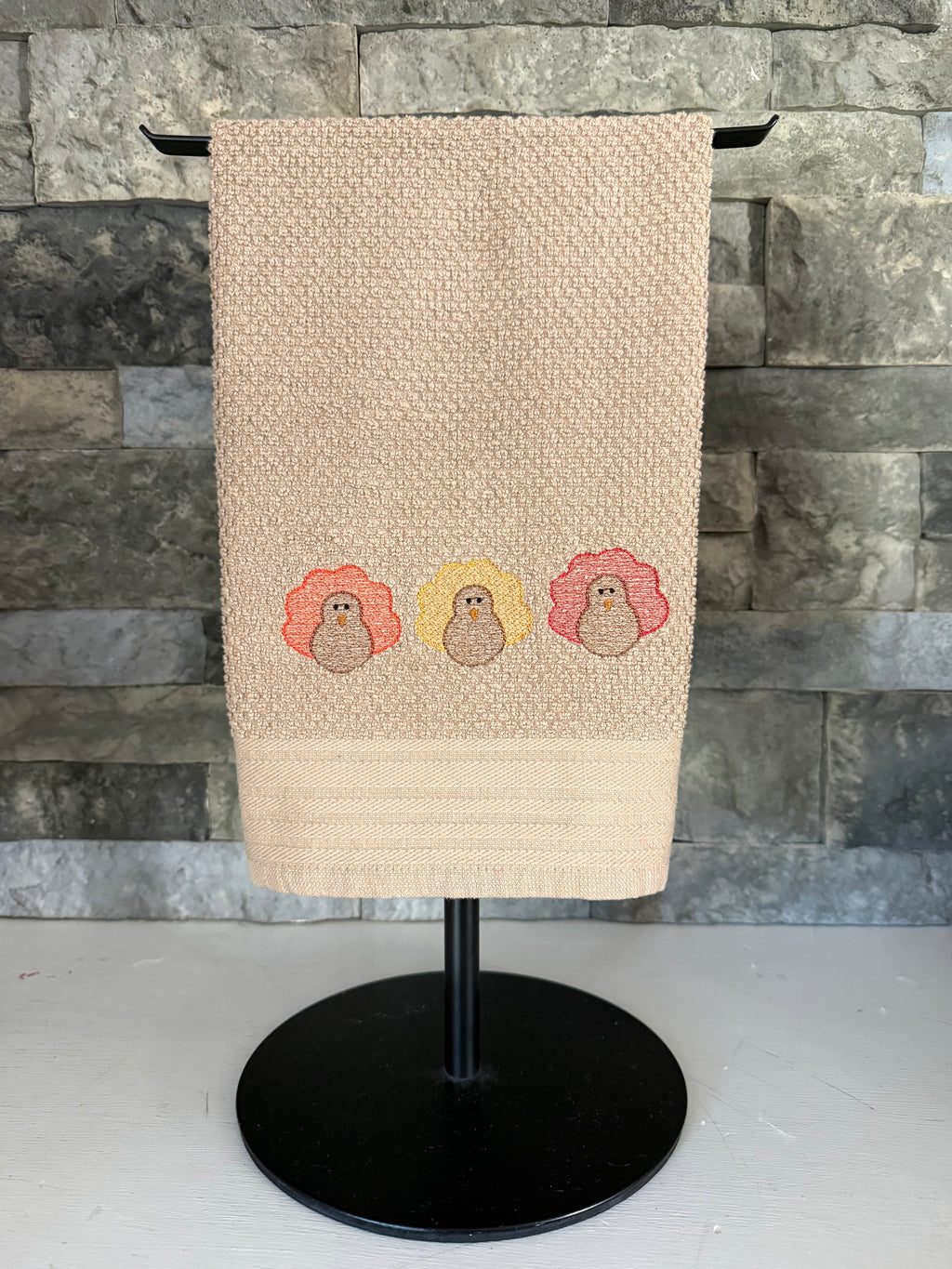 Thanksgiving Turkey Embroidered Towel