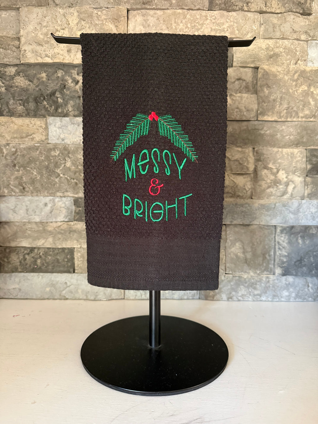 Messy and Bright Embroidered Towel