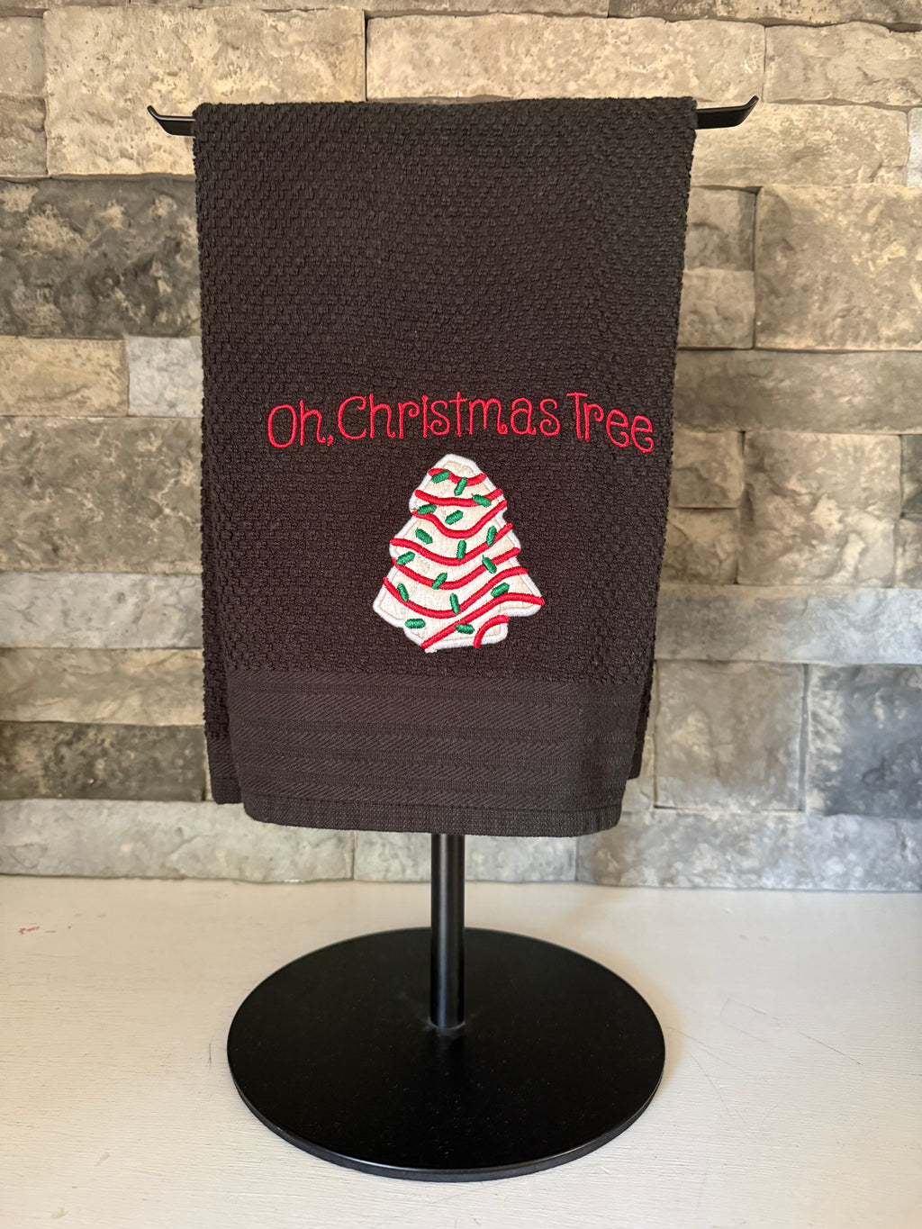 Oh, Christmas Tree Towel - Tree Snack Cake Embroidered Towel
