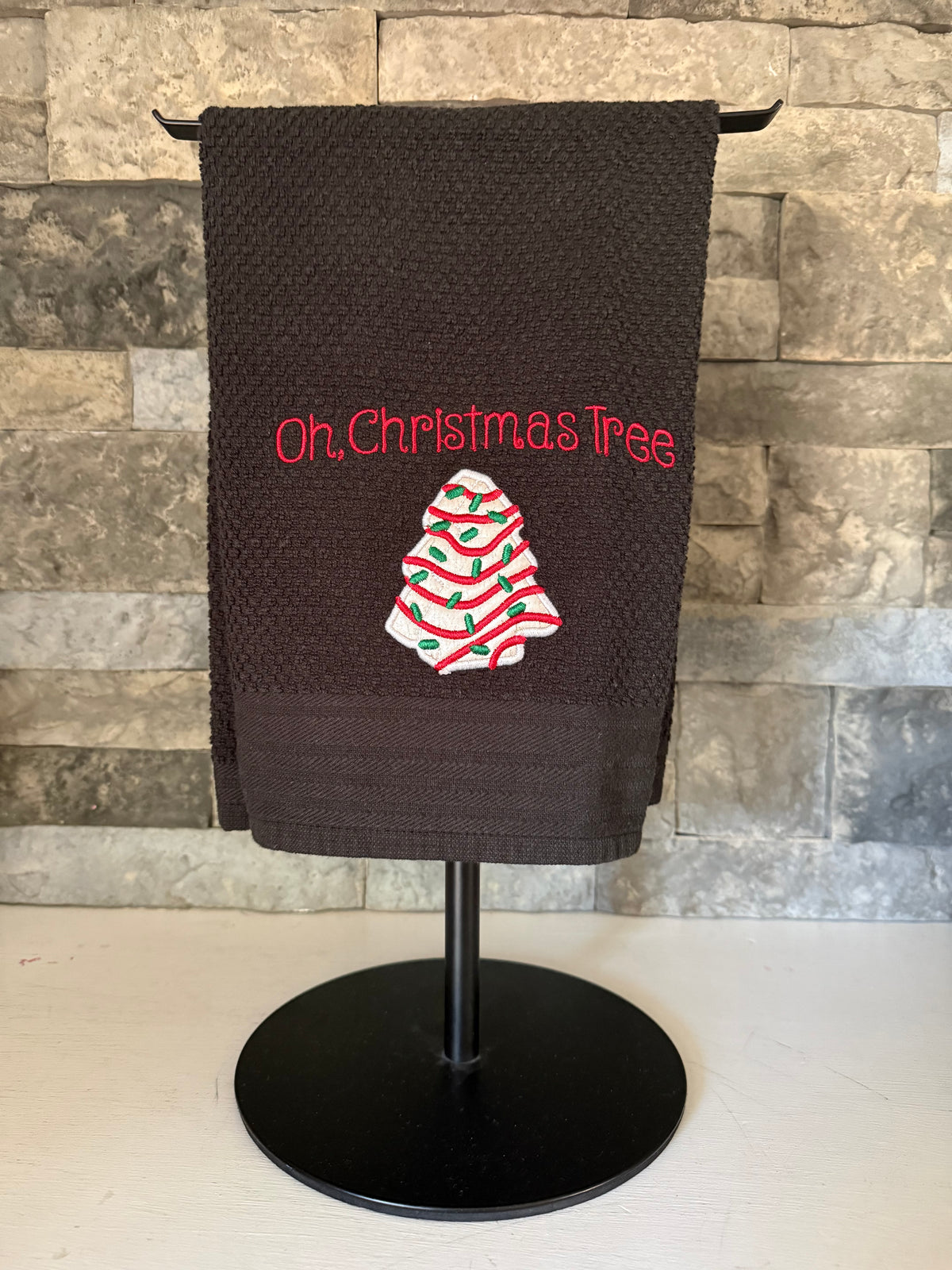 Oh, Christmas Tree Towel - Tree Snack Cake Embroidered Towel