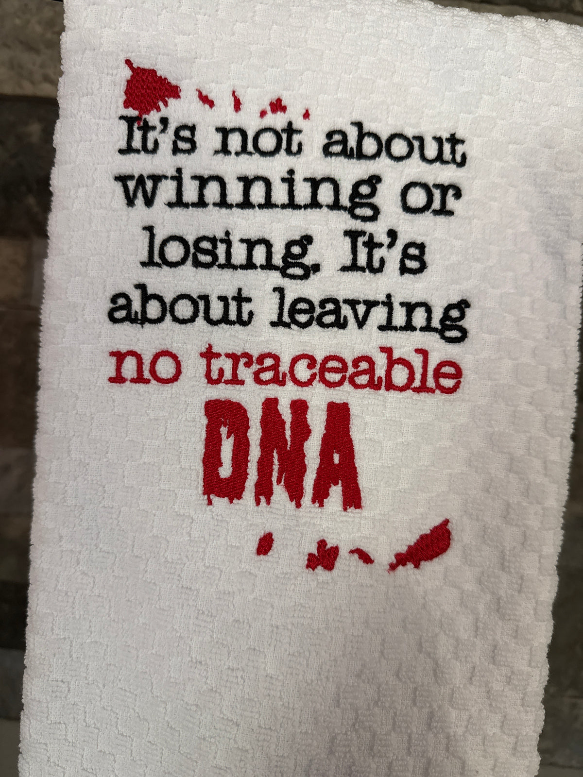 Leave No DNA - True Crime - Embroidered Towel