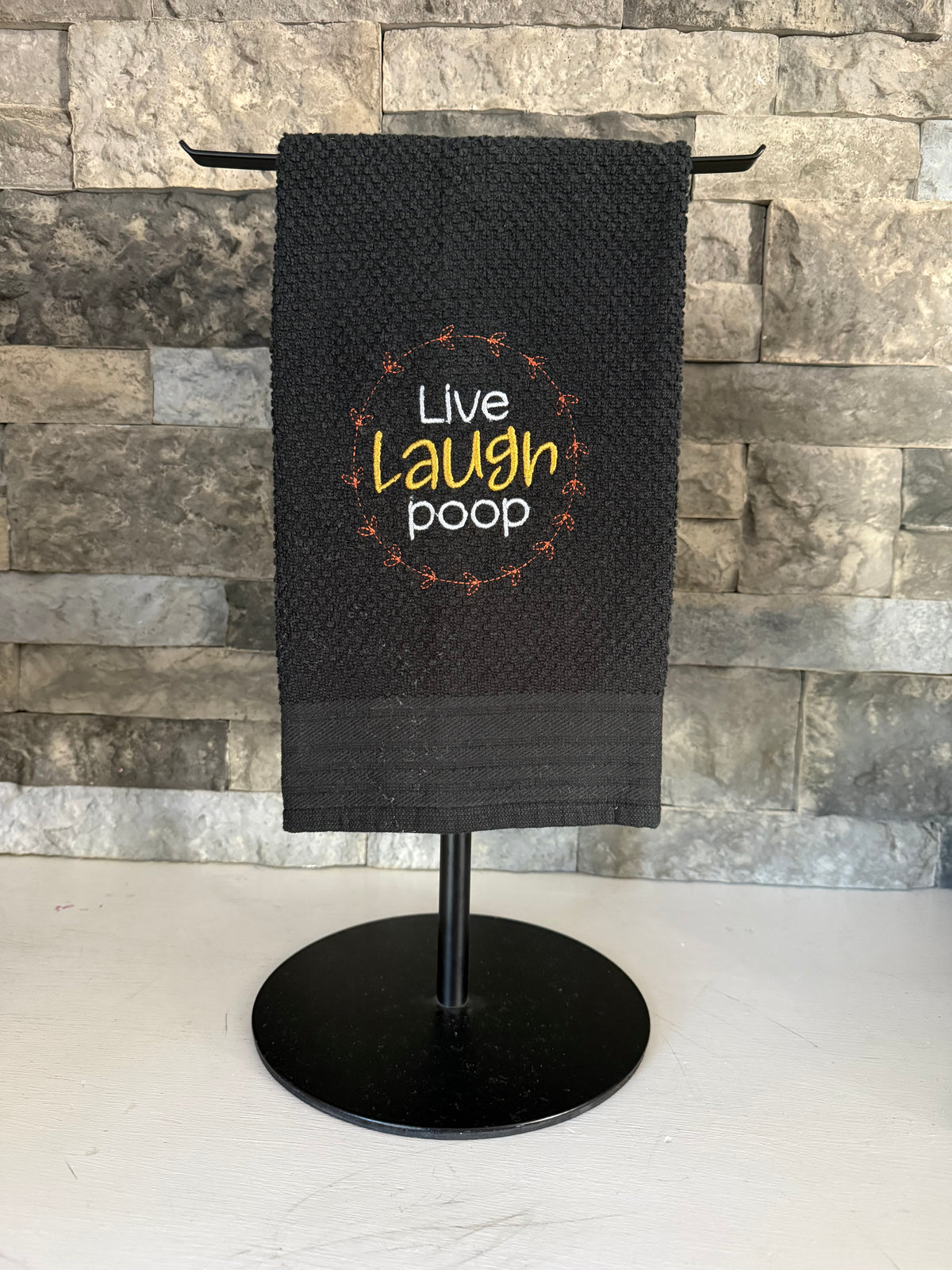 Live Laugh Poop - Embroidered Towel