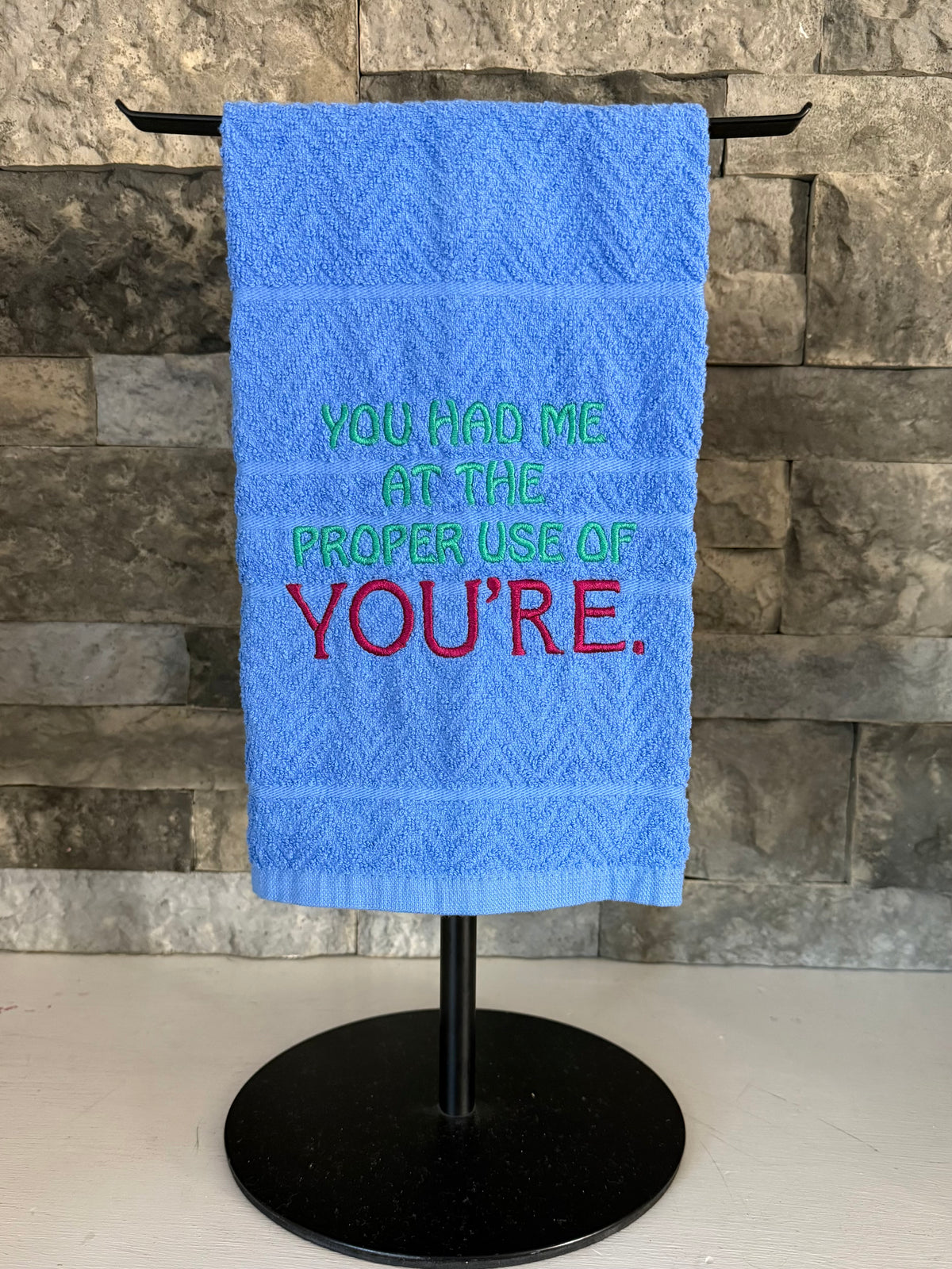 Proper Use of You’re Punctuation Towel  -  Embroidered Towel