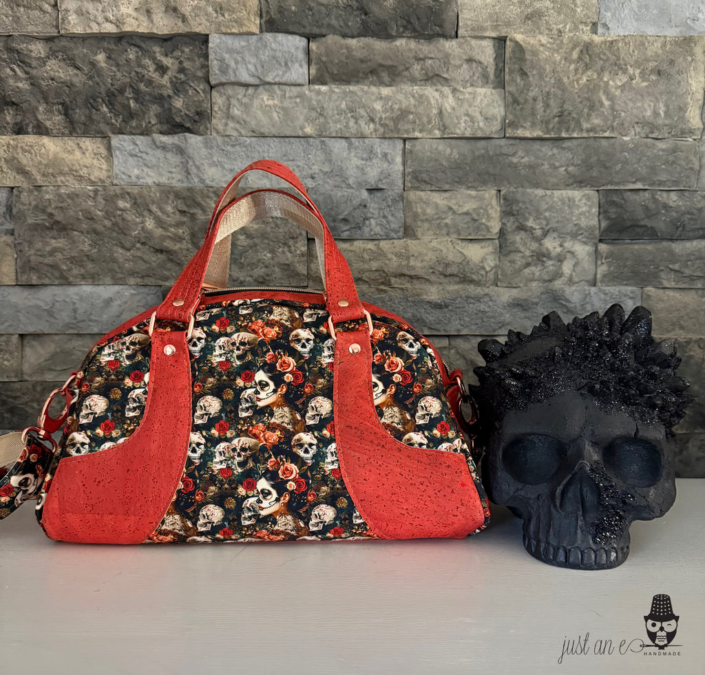 Day of the Dead Bowler-Style Hand Bag
