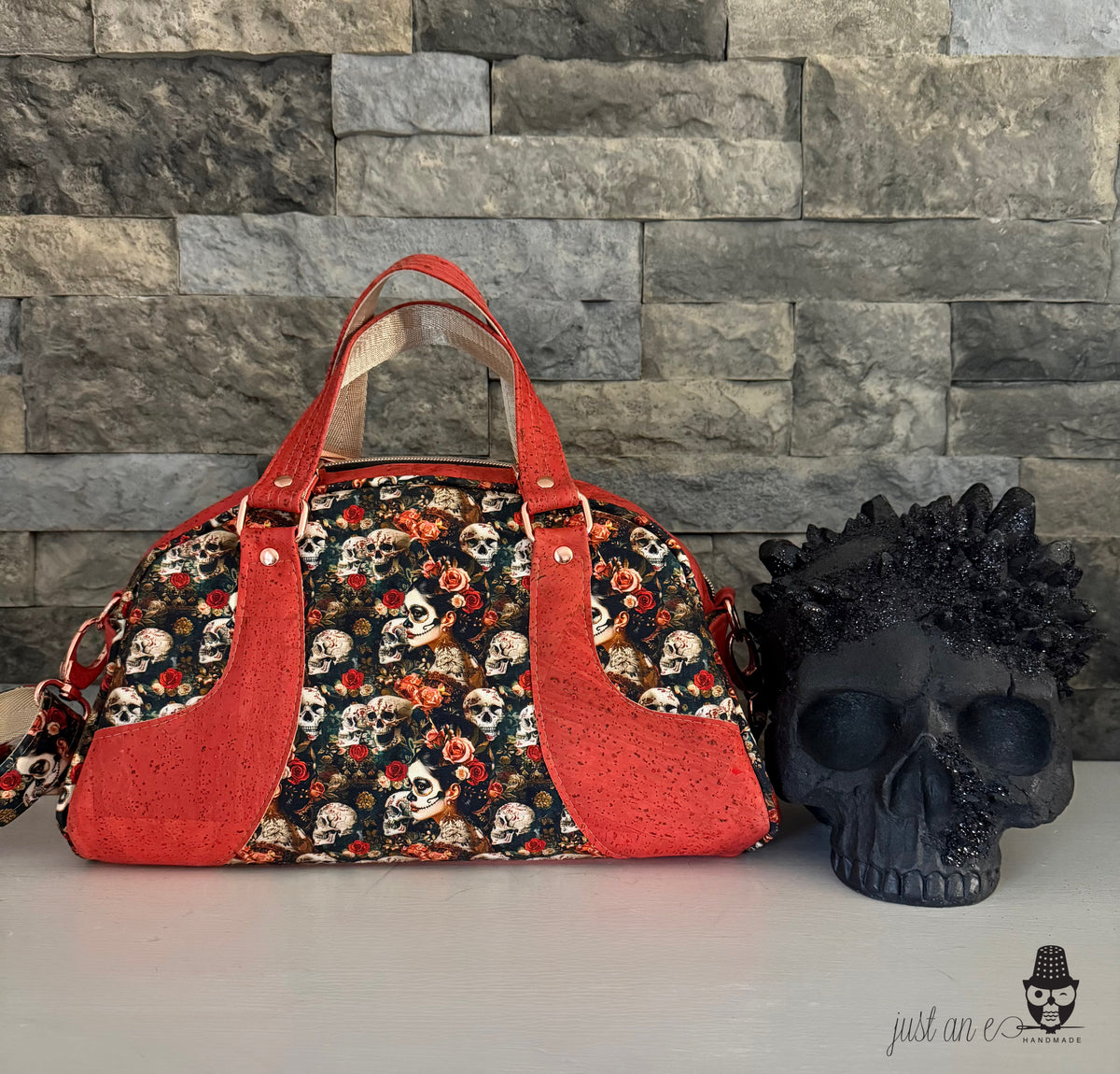Day of the Dead Bowler-Style Hand Bag