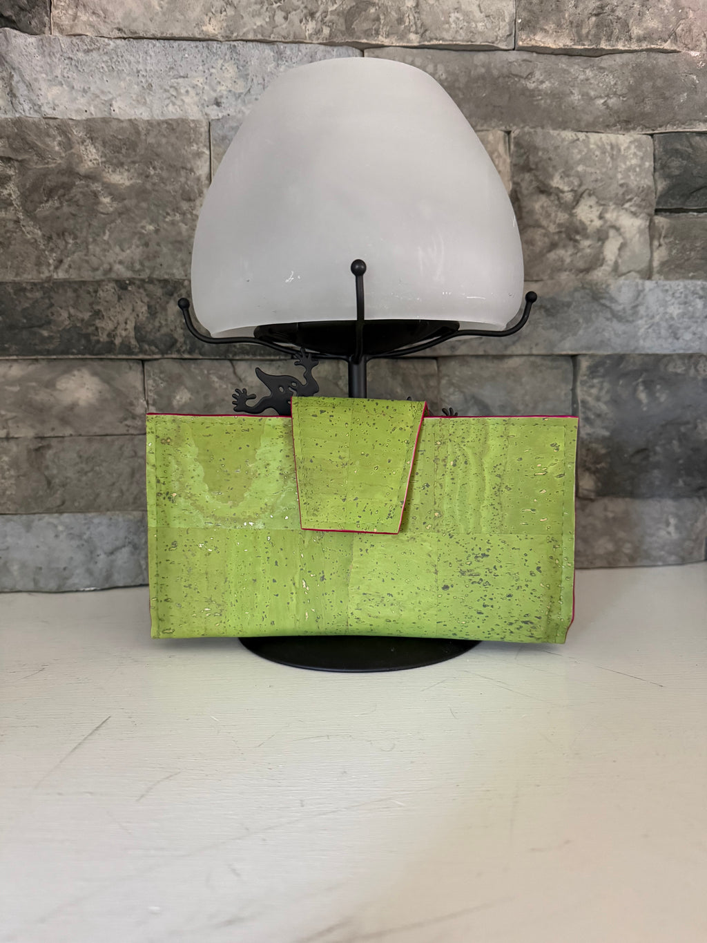 Lime Green Cork Clarity Wallet