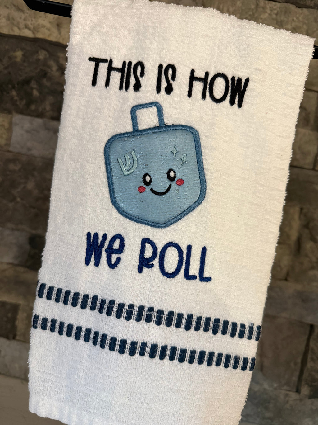 This is How We Roll Dreidel Embroidered Towel