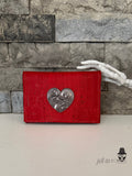 Tomato Red Discovery Cork Wallet with Skeleton Front Embellishment