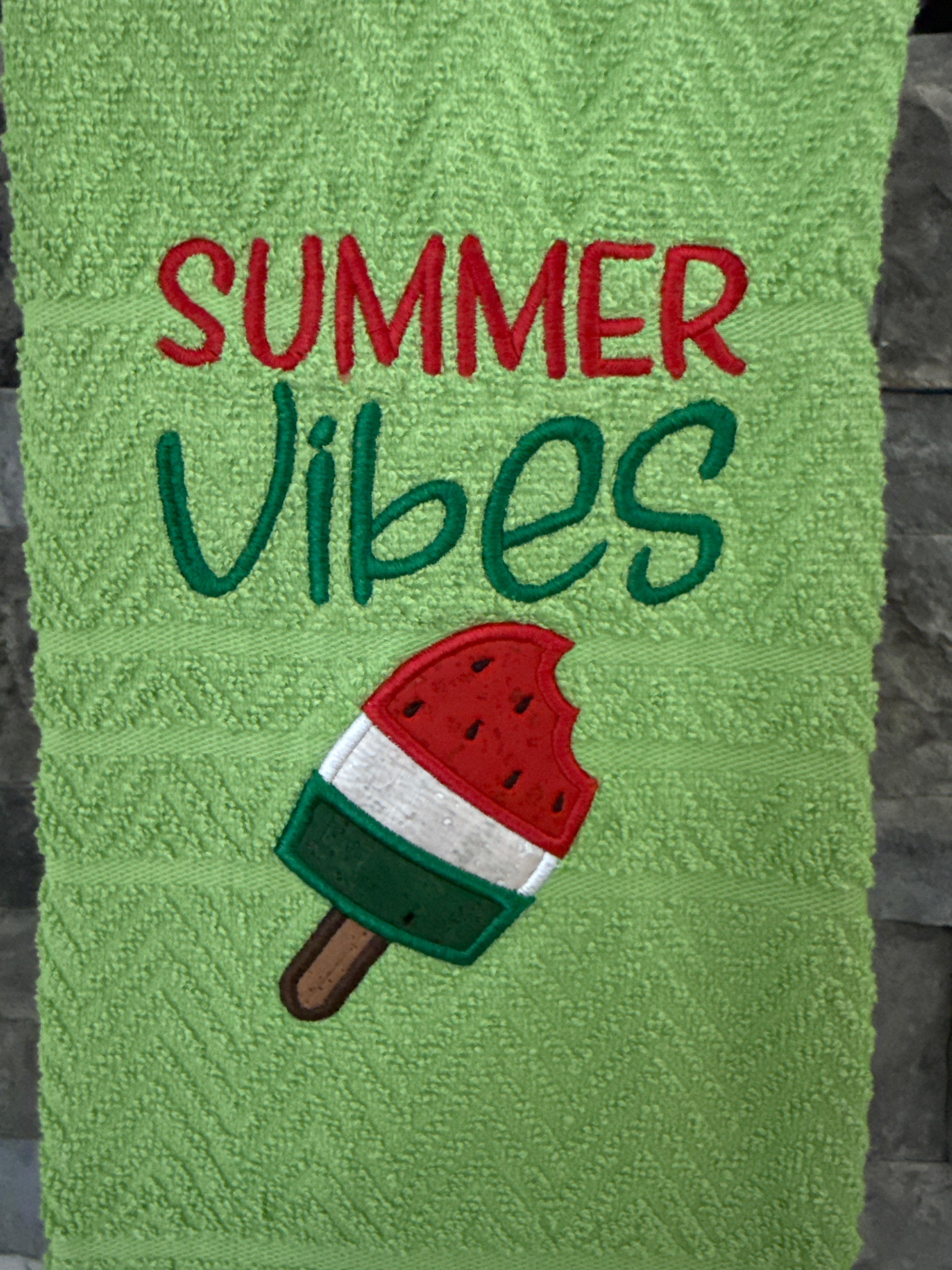 Summer Vibes Embroidered Towel
