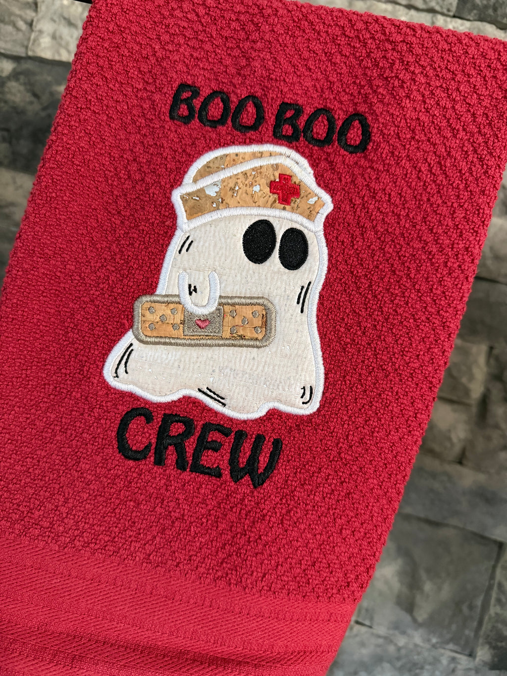 Boo Boo Crew - Nurse Ghost Embroidered Towel