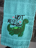 Hot Mess Monster- Embroidered Towel