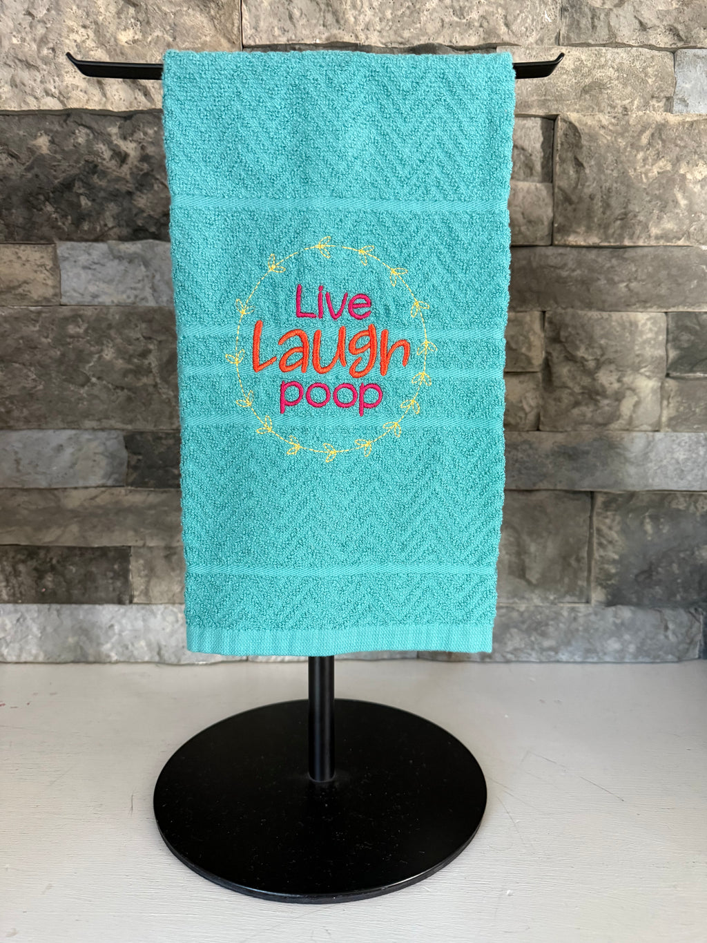 Live Laugh Poop - Embroidered Towel