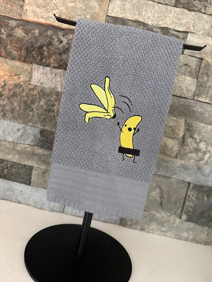 No Shame Banana Embroidered Towel