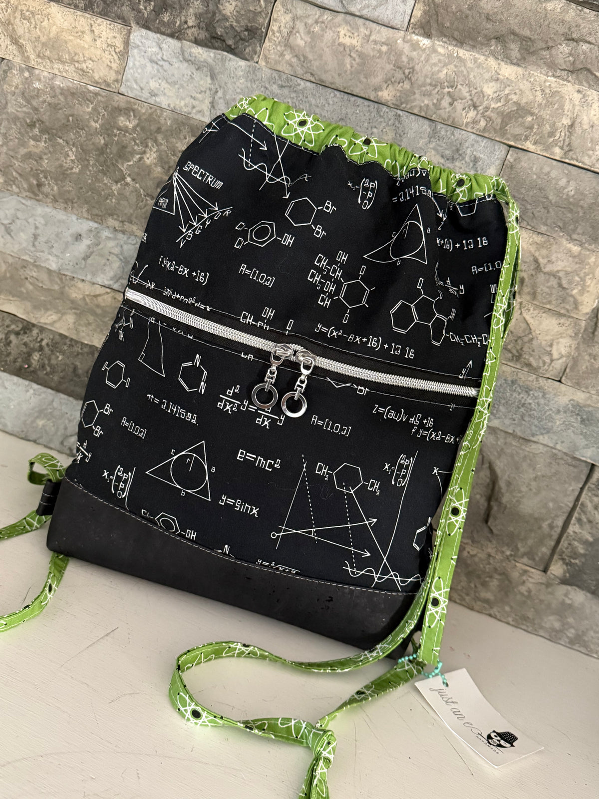Nerdy Science Drawstring Backpack