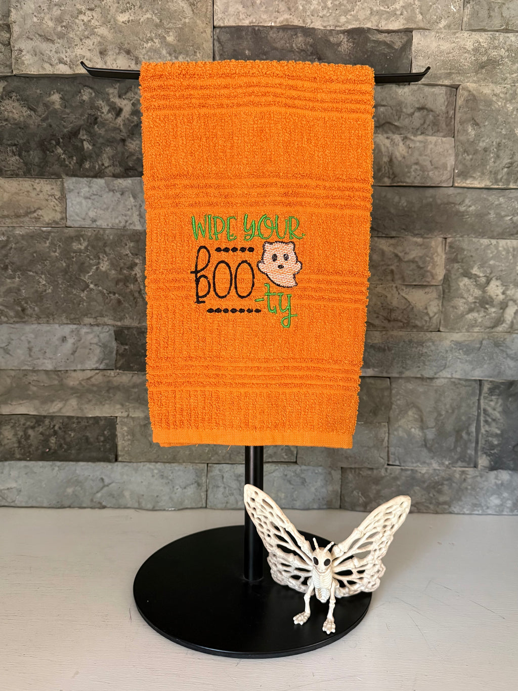 Wipe Your Boo-ty Ghost Embroidered Towel