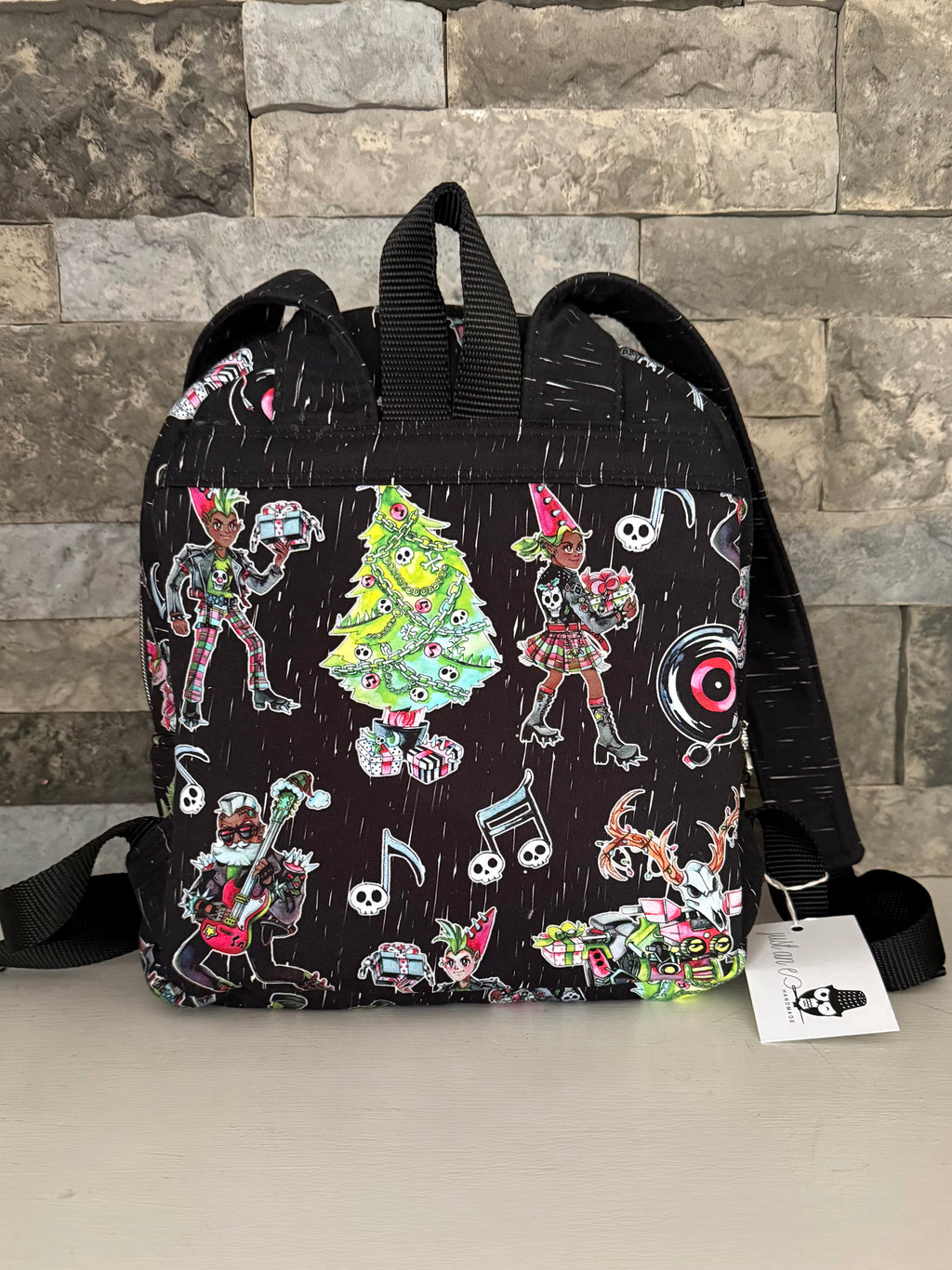 Christmas Mini Backpack Bag - Rock ‘n Roll Santa of Color