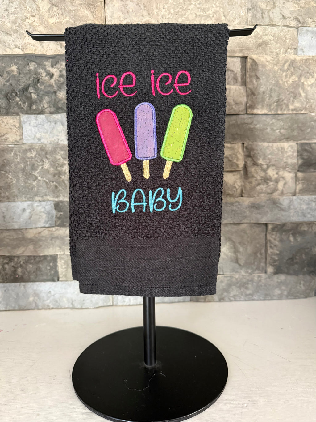 Ice, Ice, Baby - Popsicle Embroidered Towel