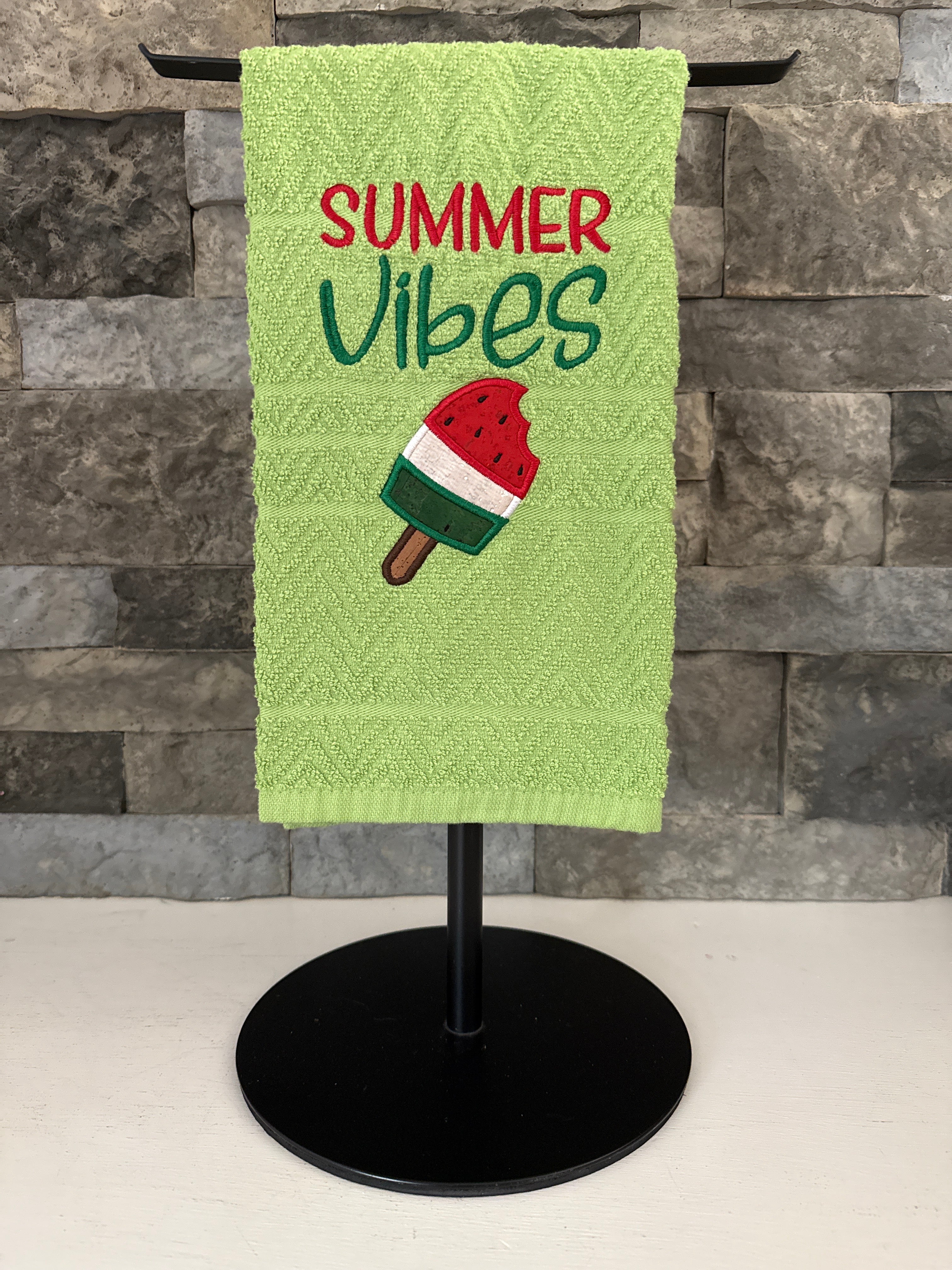 Summer Vibes Embroidered Towel