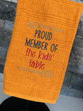 Proud Member of the Kids' Table Embroidered Towel - Holiday Family Towel
