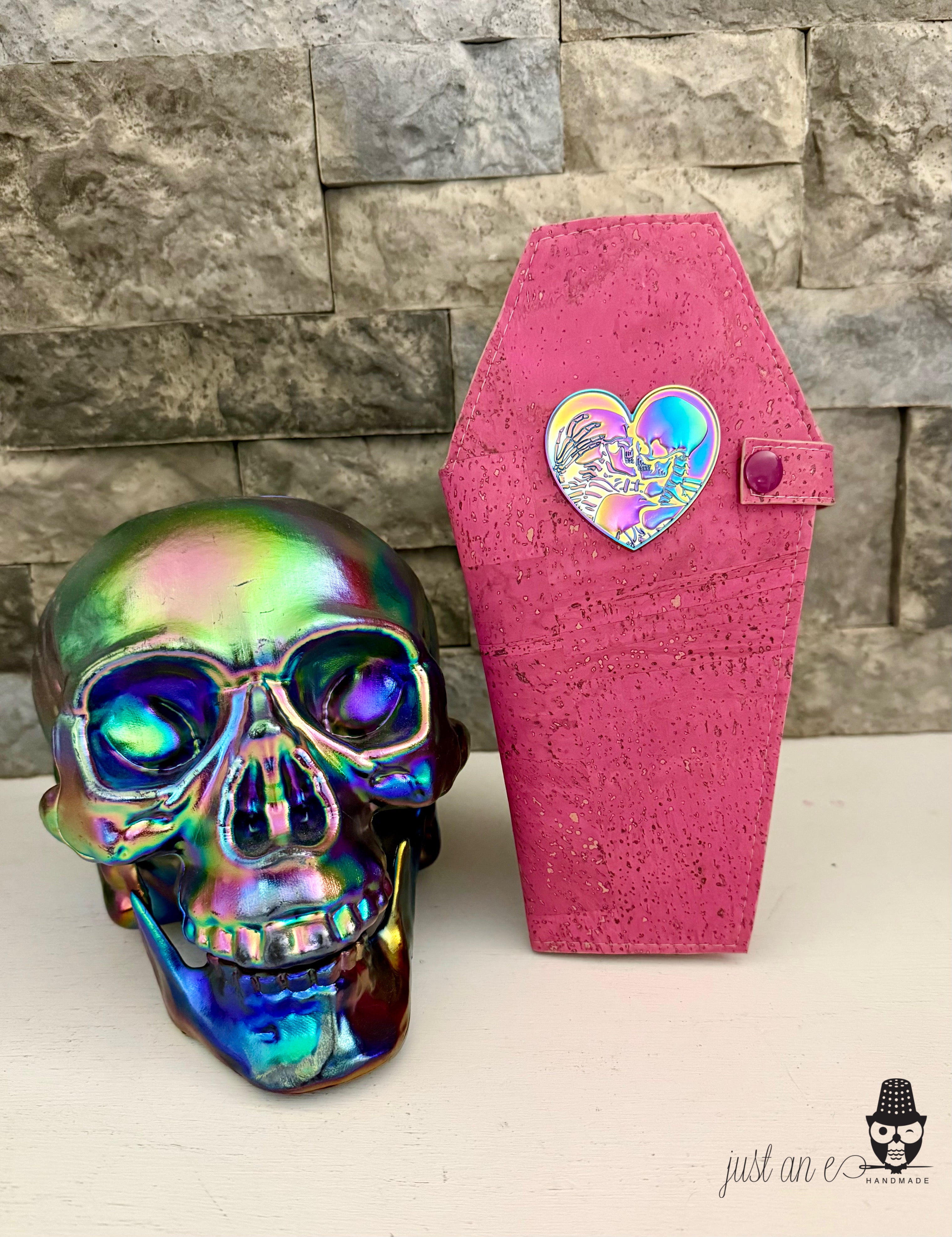 Pink Cork Coffin Wallet