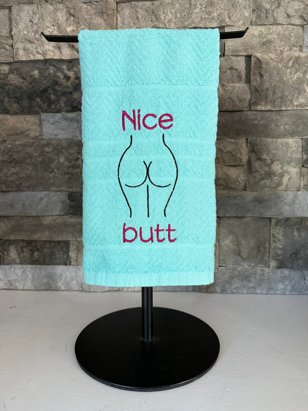 Nice Butt - Embroidered Bathroom Hand Towel