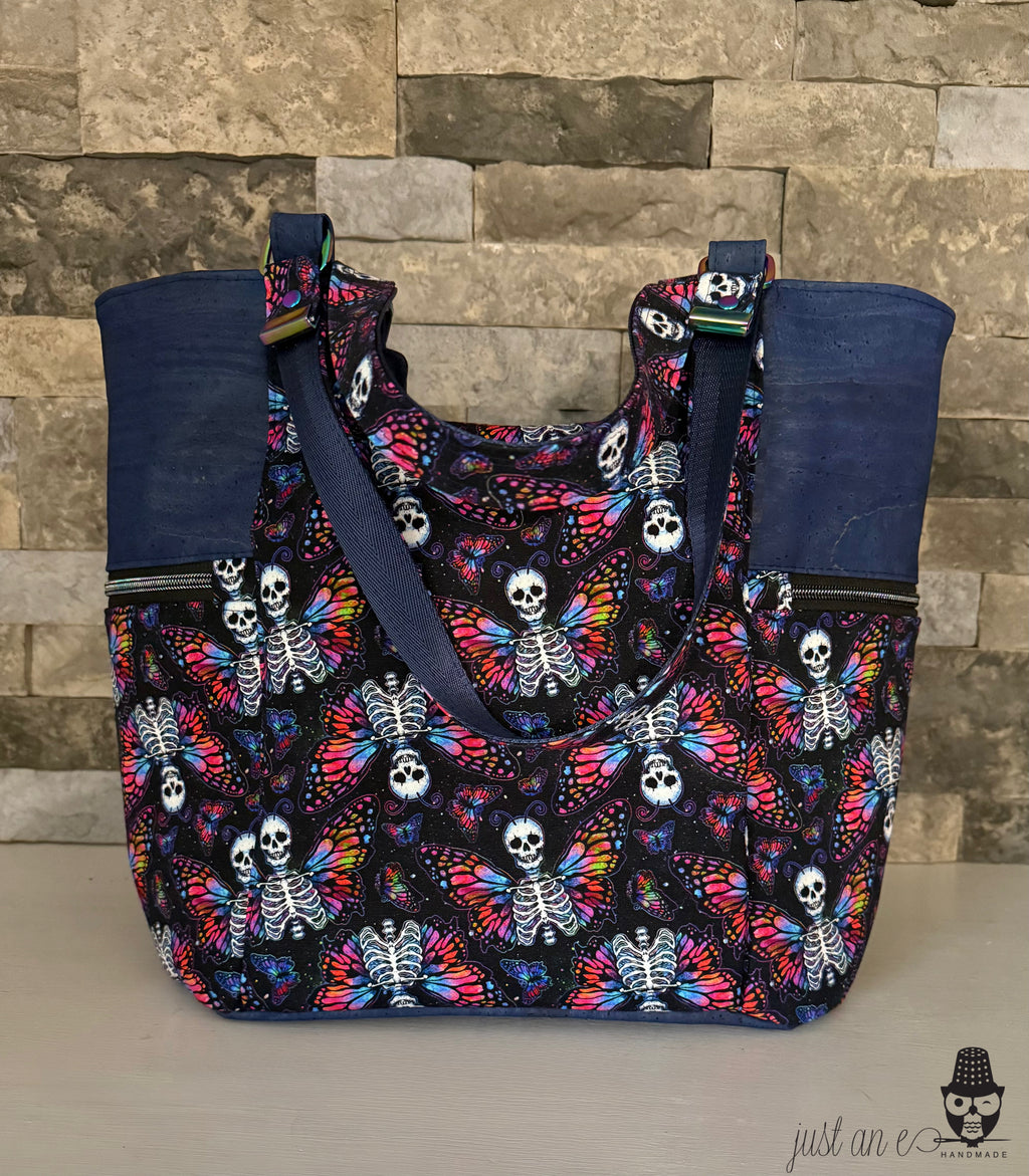Rainbow Skeleton Butterfly Tote