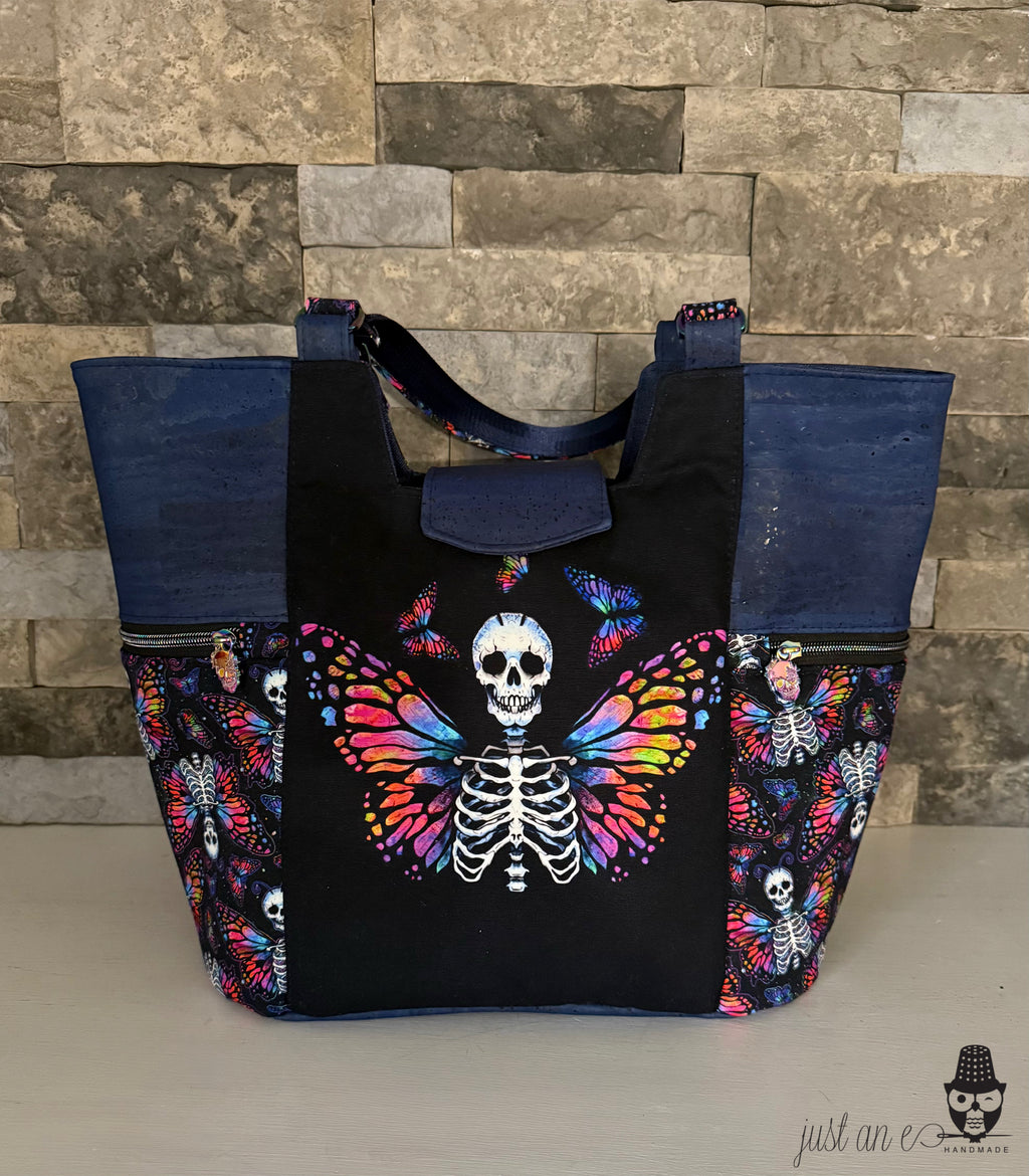 Rainbow Skeleton Butterfly Tote