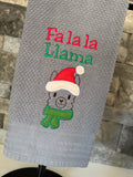 Fa La La La Llama Embroidered Towel
