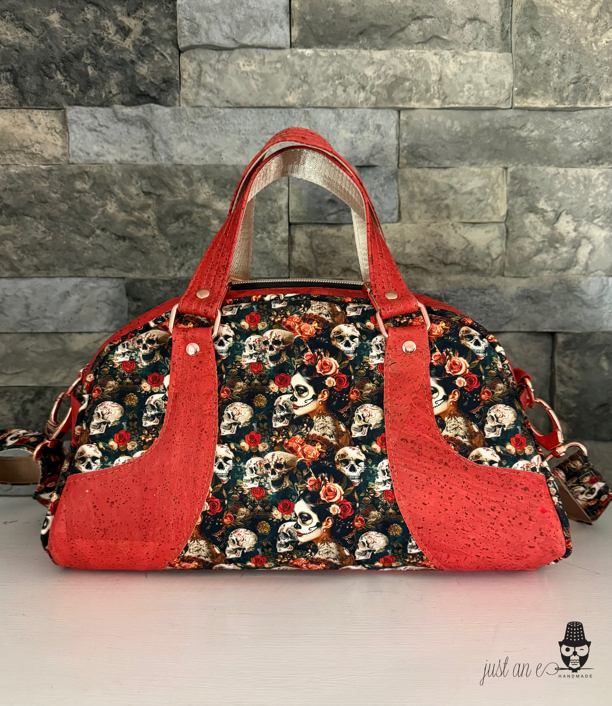 Day of the Dead Bowler-Style Hand Bag