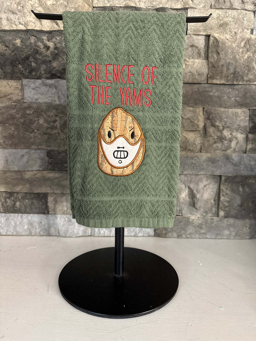 Silence of the Yams - Funny Towel - Embroidered Towel