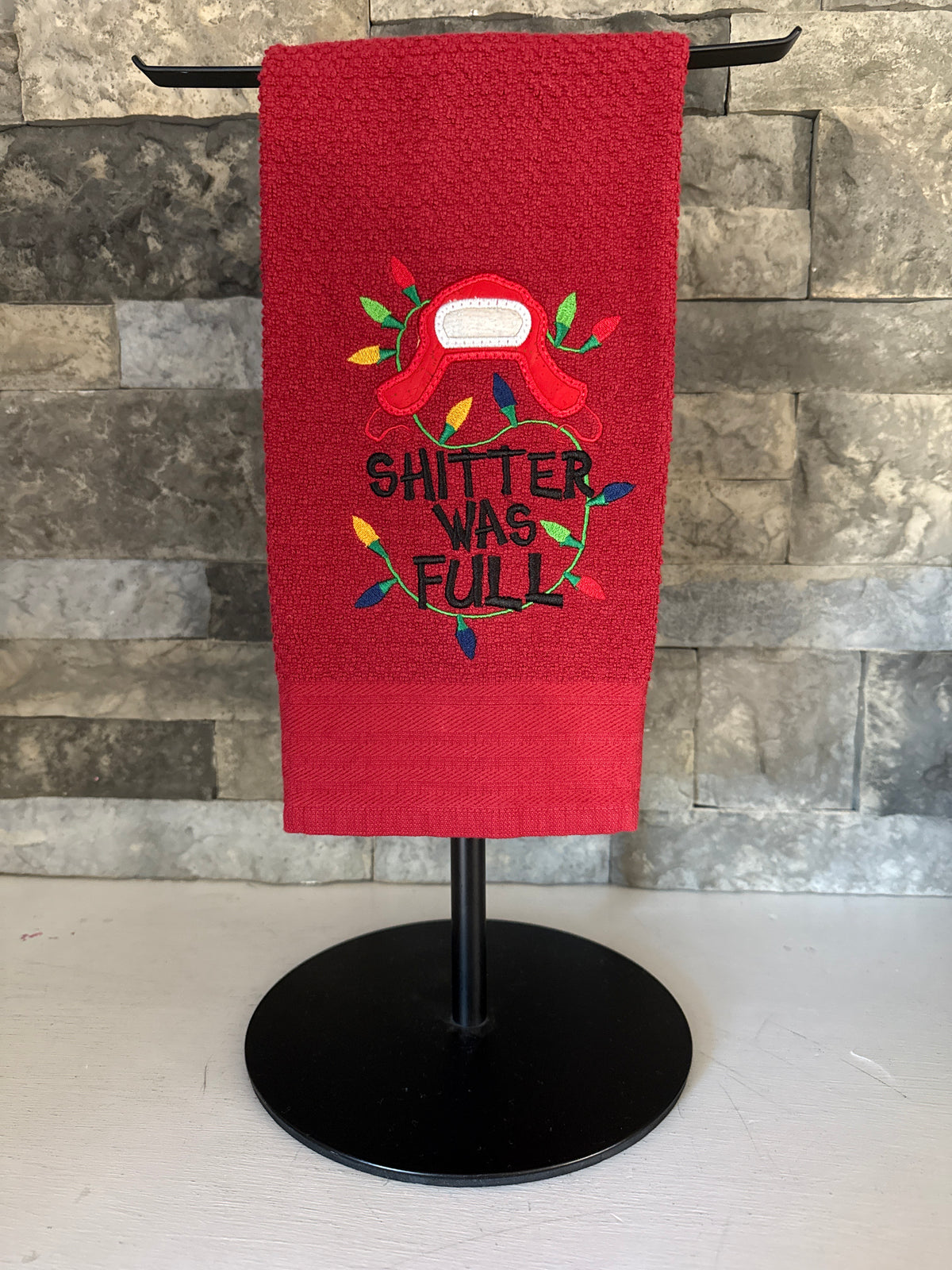 Christmas Movie - "Sh****'s Full" -  Embroidered Towel