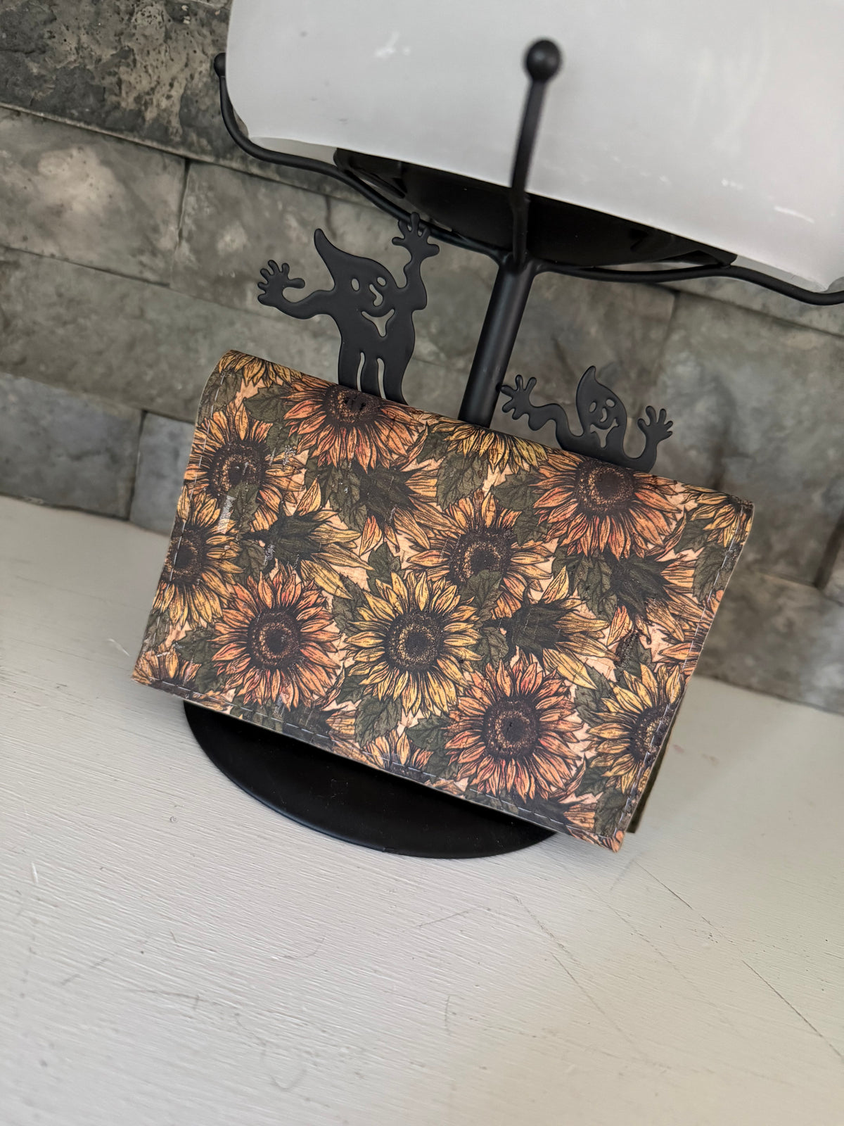 Sunflower Print Cork Discovery Wallet