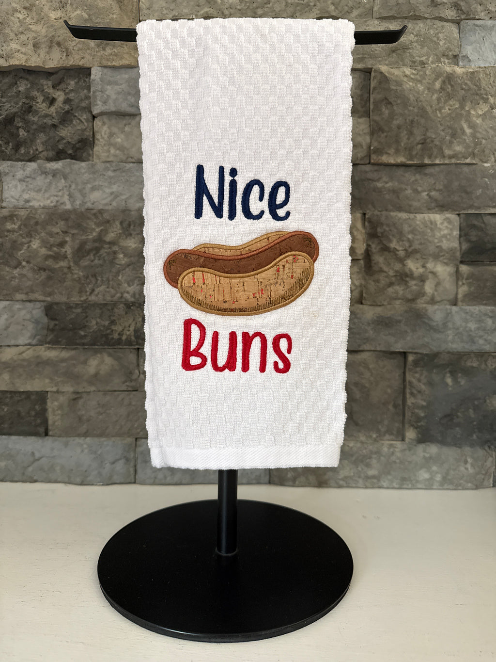 Nice Buns Embroidered Towel