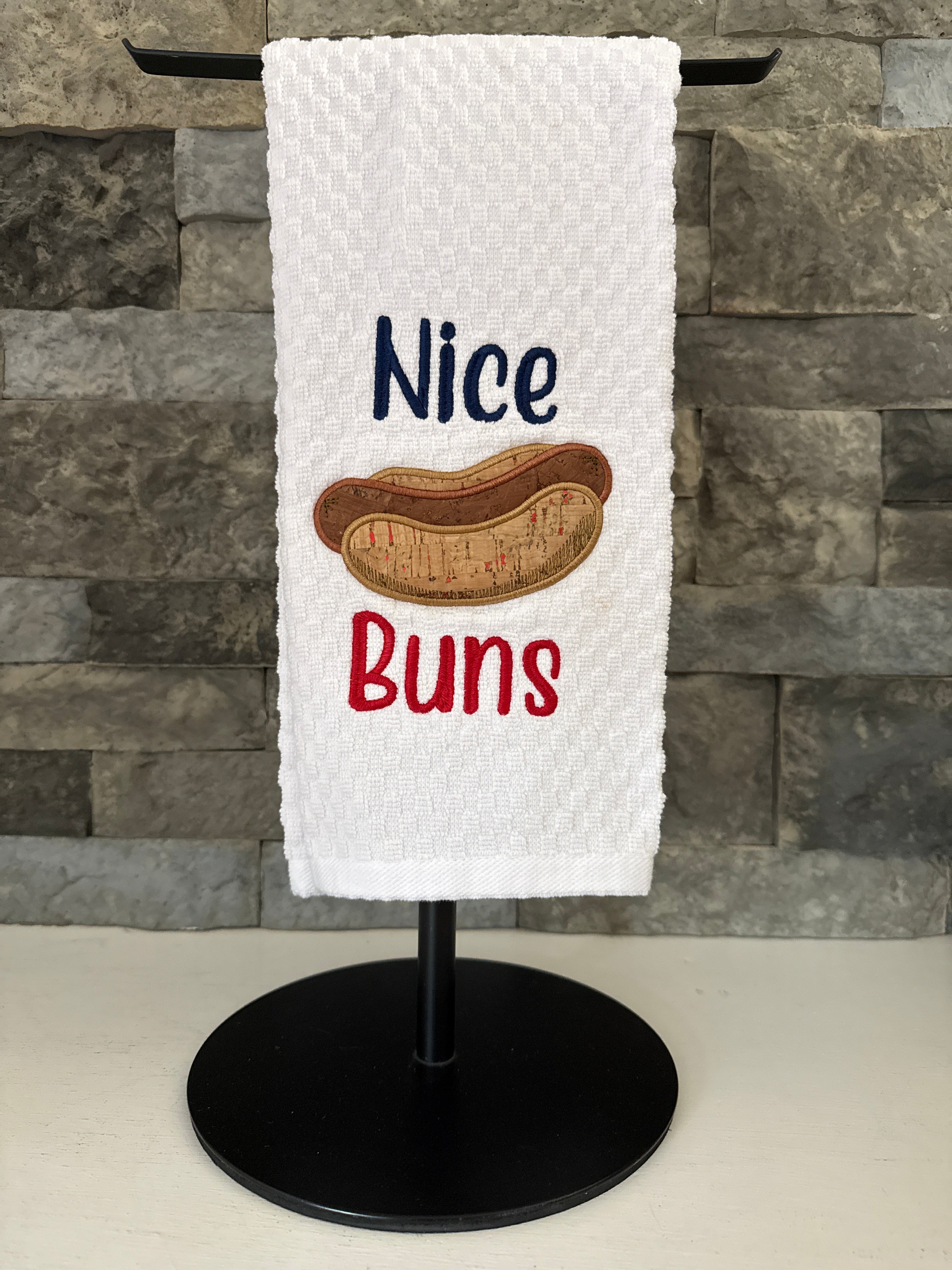 Nice Buns Embroidered Towel
