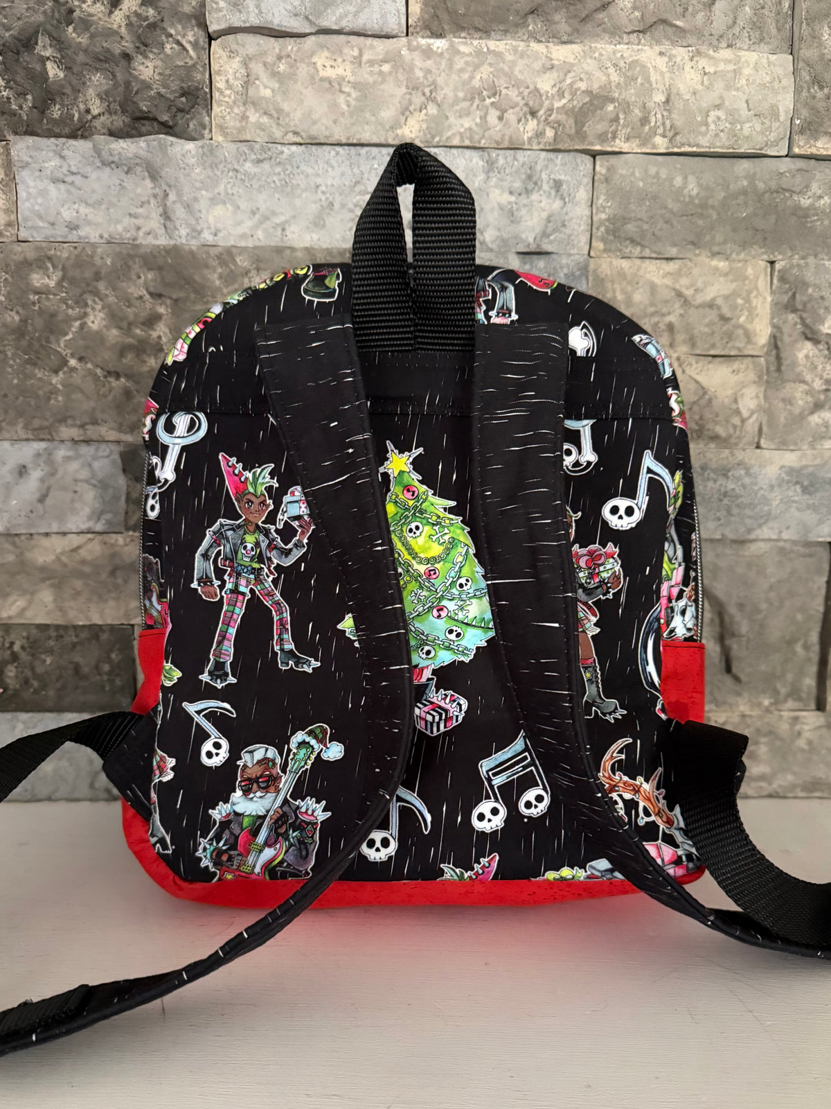Christmas Mini Backpack Bag - Rock ‘n Roll Santa
