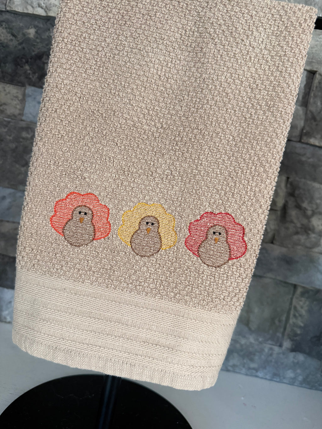 Thanksgiving Turkey Embroidered Towel