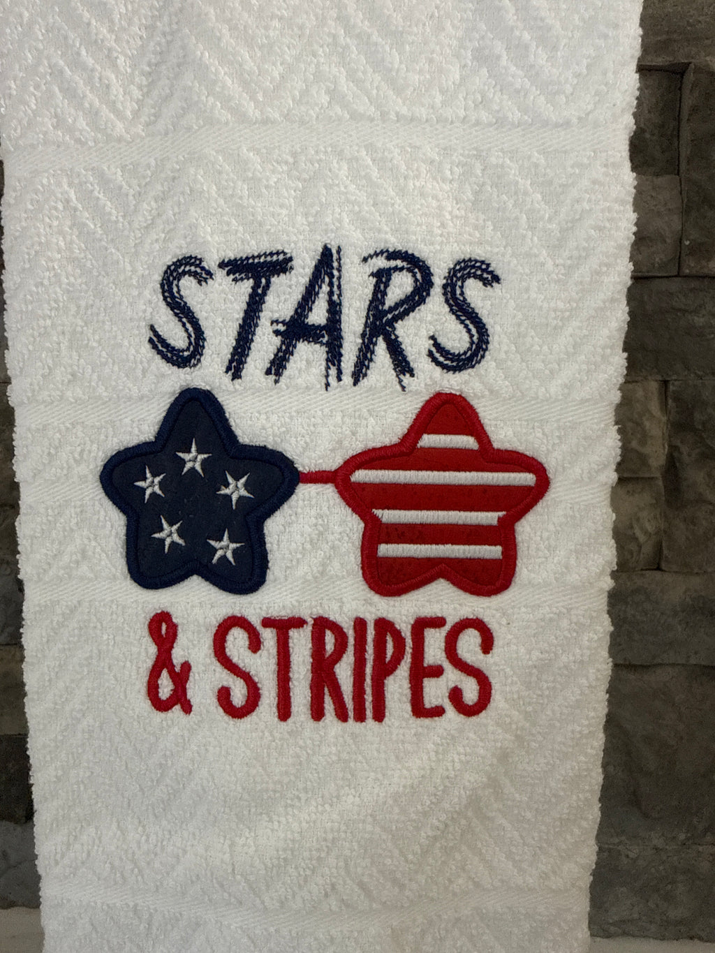 Stars and Stripes Embroidered Towel
