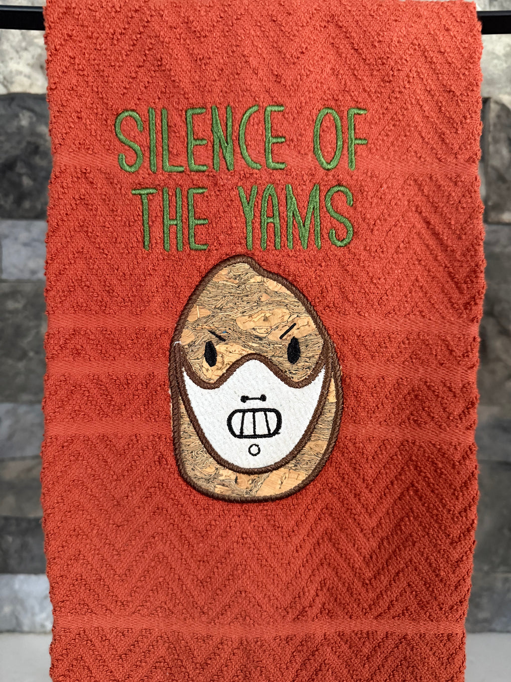 Silence of the Yams - Funny Towel - Embroidered Towel
