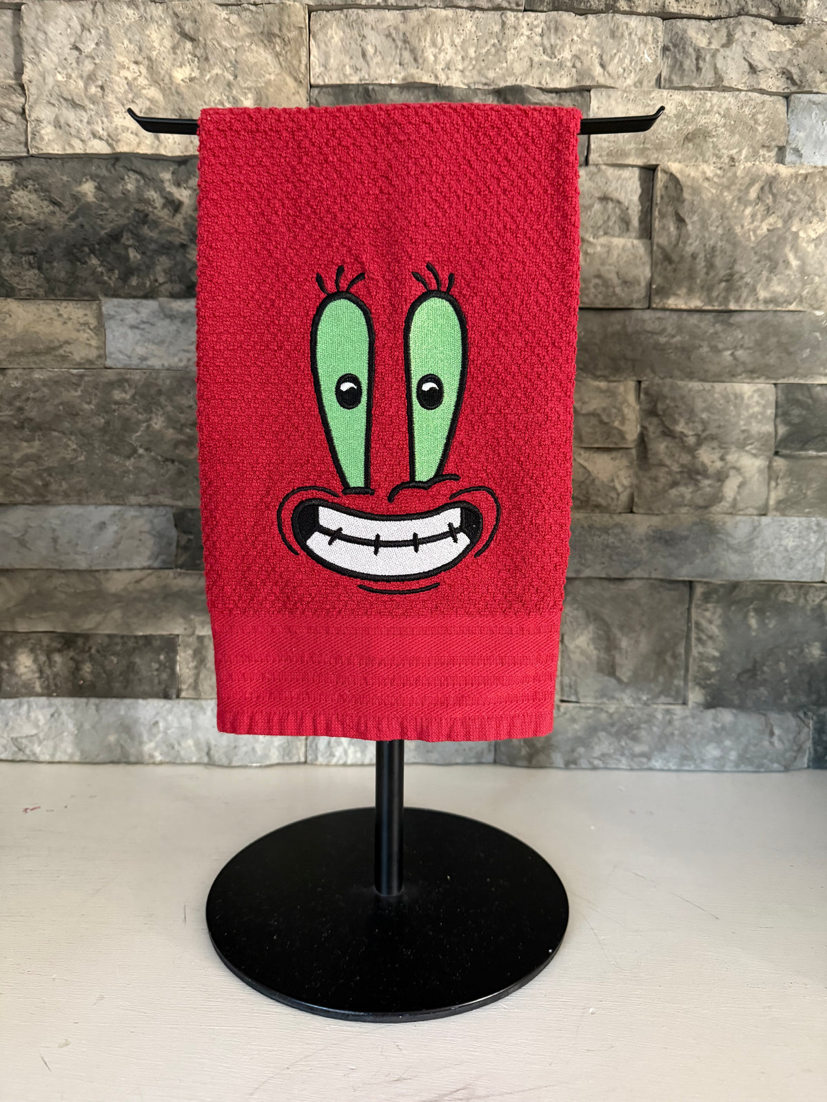 Crab Character Embroidered Towel