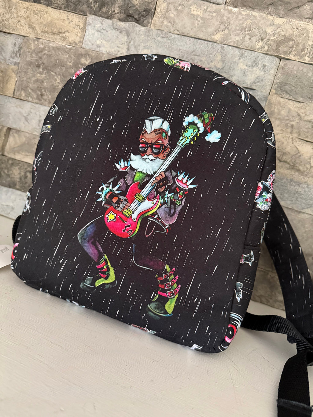 Christmas Mini Backpack Bag - Rock ‘n Roll Santa of Color