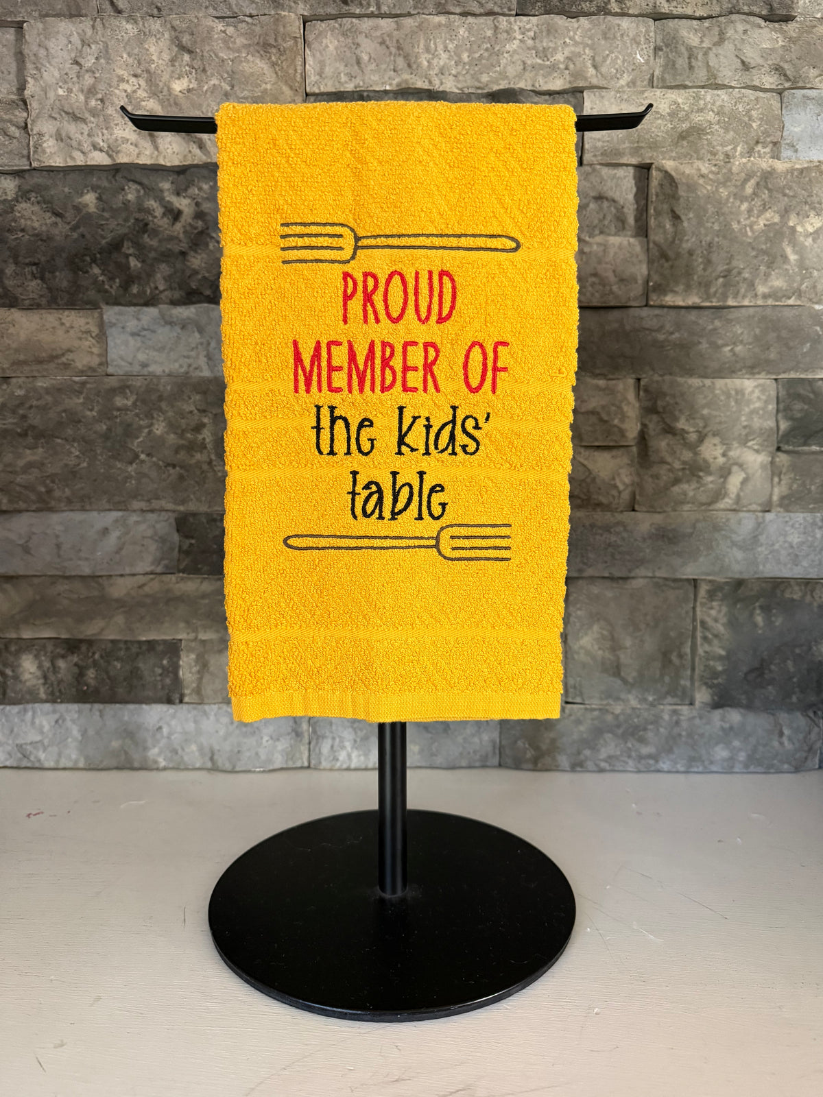 Proud Member of the Kids' Table Embroidered Towel - Holiday Family Towel